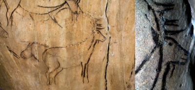 Imagen del ciervo en la Cueva de Niaux, Francia