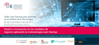 cabecera de invitación al taller de lean startup del 26 de noviembre