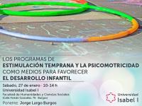 Jornada gratuita y abierta al público sobre estimulación temprana y psicomotricidad el 27 de enero en la Universidad Isabel I